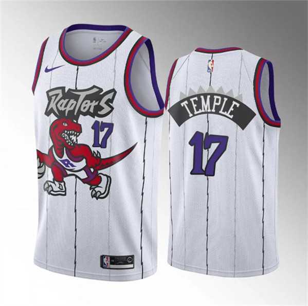 Men%27s Toronto Raptors #17 Garrett Temple White Classic Edition Stitched Basketball Jersey Dzhi